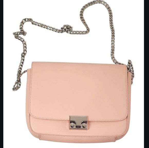 LOEFFLER RANDALL Lock Leather Crossbody Bag / Purse Light Pink - Picture 1 of 6